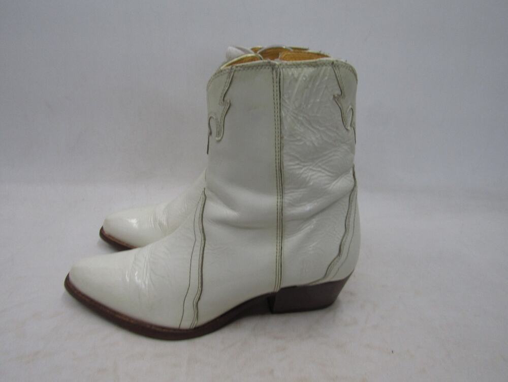 Free People Womens Size 37 EUR White Leather Zip Ankle Boots
